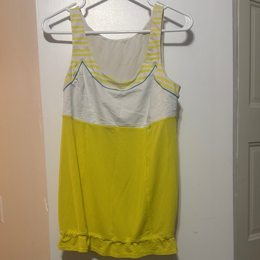 5 for $30 Lululemon Athletica Yellow and White Tank Top